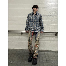 【有货】数码印花牛仔裤男款美式高街直筒裤子N0097CC-特P72，男装牛仔裤，星座1007（原301D）