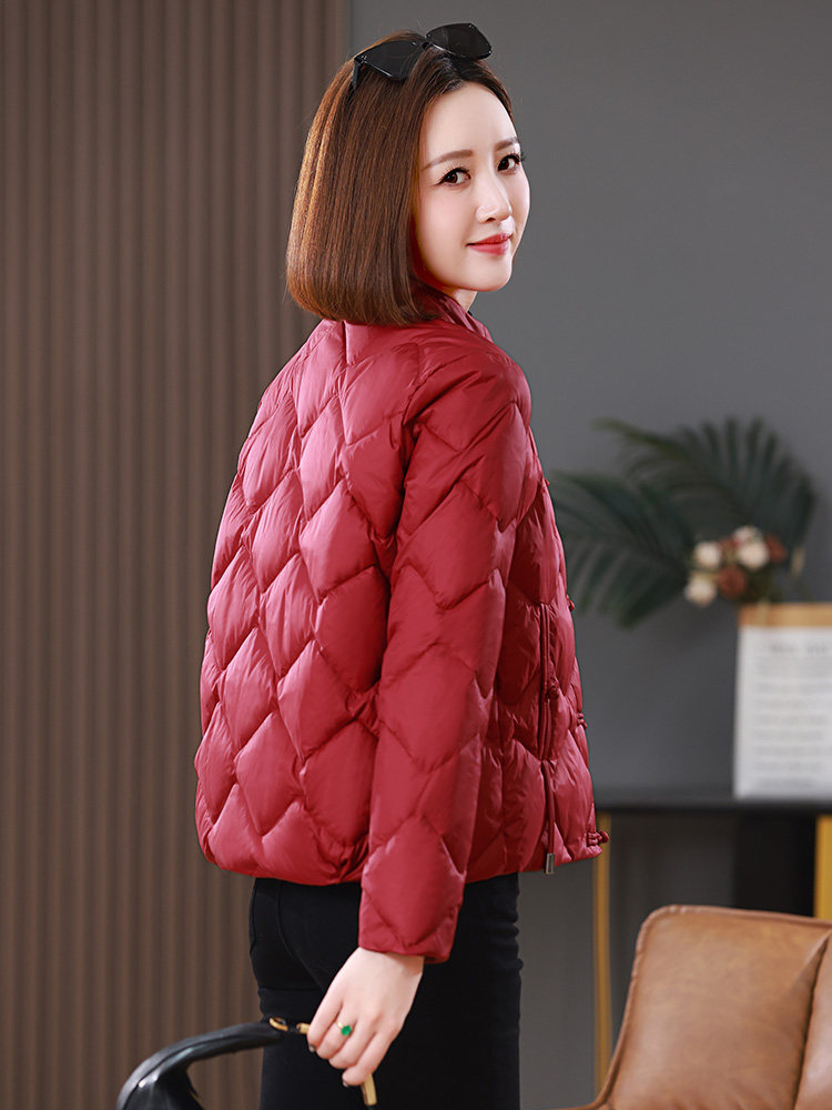 2025冬装新中式盘扣短款立领棉衣外套,女装棉衣/棉服,雪樱依海