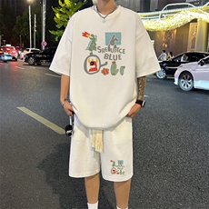 套装！华夫格套装短袖T恤短裤男TZ236-特P38，男装牛仔裤，电商B367