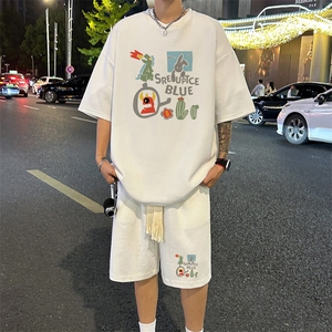 套装！ 华夫格套装短袖T恤短裤男 TZ236-特P 38图片