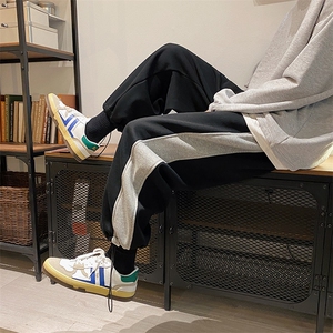 1秋季新款港风休闲裤男卫裤宽松九分裤运动裤男长裤K7126P35控58图片