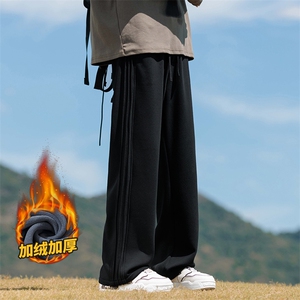 安可拉红卫裤男士加绒加厚宽松裤阔腿休闲长裤Z9860-P45/加绒P55图片