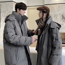 情侣羽绒服男冬季新款港风宽松连帽长款保暖外套YR921-P190，男装羽绒服，星座214-3