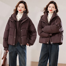 2024冬季新款时尚气质优雅宽松舒适保暖短款棉衣，女装棉衣/棉服，香香
