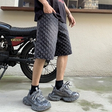 美式高街水洗印花男士破洞牛仔短裤宽松直筒五分裤2025夏季新款潮，男装牛仔裤，星座506A
