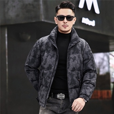 2025新款冬季短款85绒子白鸭绒羽绒服外套中年男装加厚羽绒服夹克，男装夹克，钱塘723