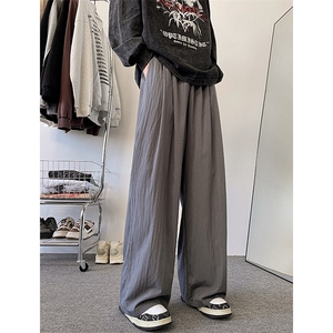 8XL-M 特大码风棉麻裤男长裤子宽松直筒型休闲拖地裤k955P65图片