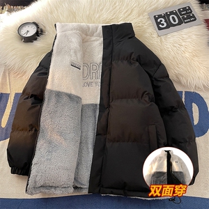 双面穿羊羔绒棉服男女情侣装宽松棉袄MY73 P95图片