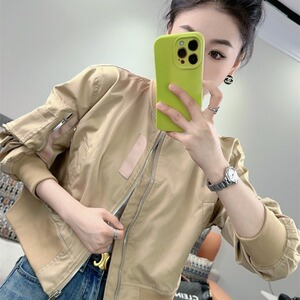 韩系工装休闲百搭短外套女小个子2025新款春装设计感短款夹克上衣图片