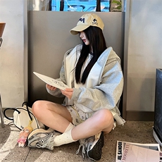 抖音得物高品质秋冬美式高街重磅结构辑明线纹理连帽卫衣外套W111，男装卫衣，电商A486