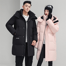 羽绒服情侣工装款2025年冬季韩版90白鸭绒时尚加厚中长羽绒外套，女装羽绒服，灵动羽绒服工厂