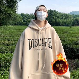 秋冬美式加绒加厚卫衣外套图片