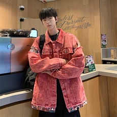 Wt046-P72美式复古拼接牛仔外套，男装夹克，星座1501-1