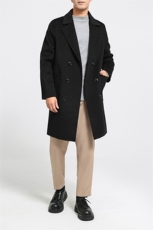 双排扣男士双面穿羊毛呢大衣秋冬季韩版翻领2024年秋季，男装毛呢大衣，鹿展羊绒大衣