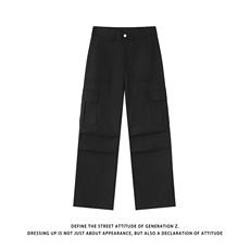 白底-褶皱伞兵工装裤子男春秋休闲长裤8073-P45，男装工装外套，电商B380（原B361）