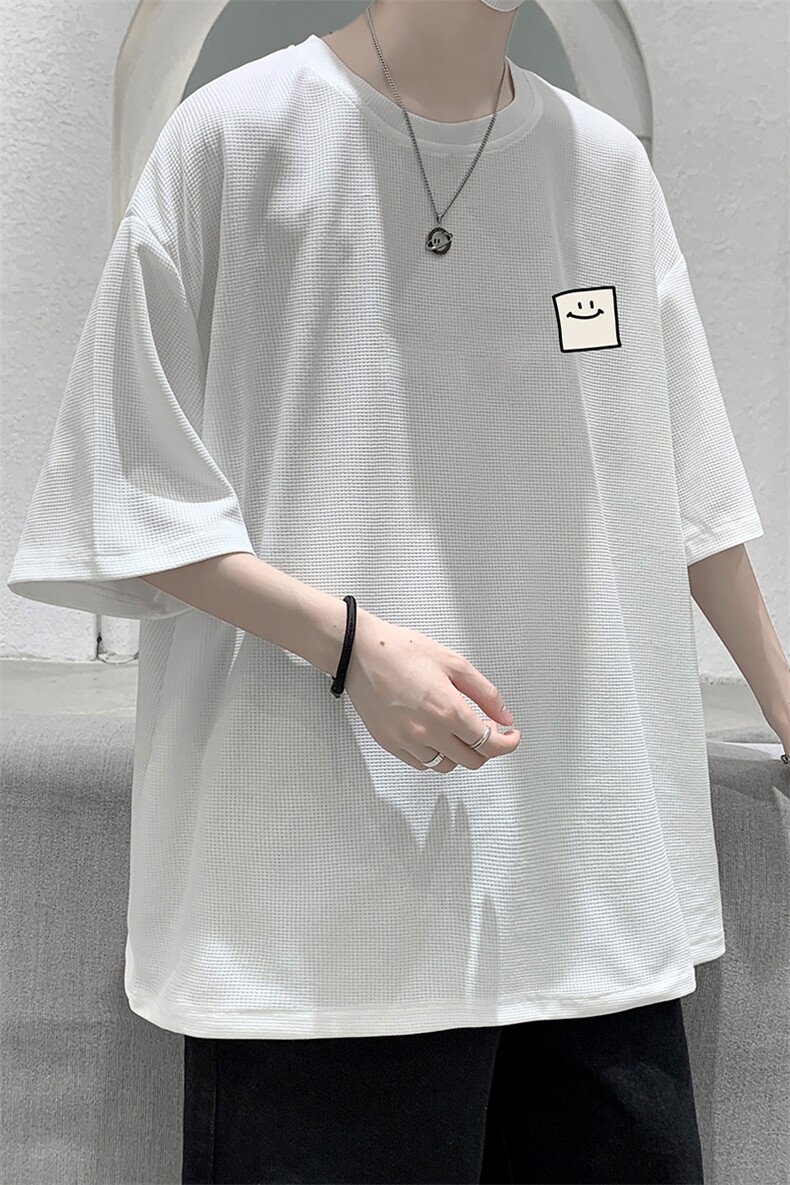华夫格t恤男短袖男大码五分袖大皂风HT73316-P22,男装T恤,电商A040
