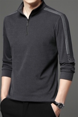 立领半拉链春秋季卫衣男新款修身长袖t恤德绒打底衫男POLO衫上衣T，男装T恤，电商B212（原钱塘6029）