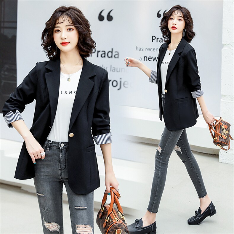 薄款一粒扣纯色时尚气质职业装韩版简约西装2024，女装西装，一安秀