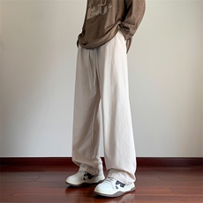 抖音品质港风宽松百搭长裤纯色系带休闲裤B315-K24320-特p35控68，男装休闲裤，电商B315