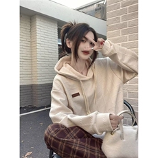 660-P35连帽卫衣女秋冬季韩版宽松设计感小众，男装卫衣，电商B323A