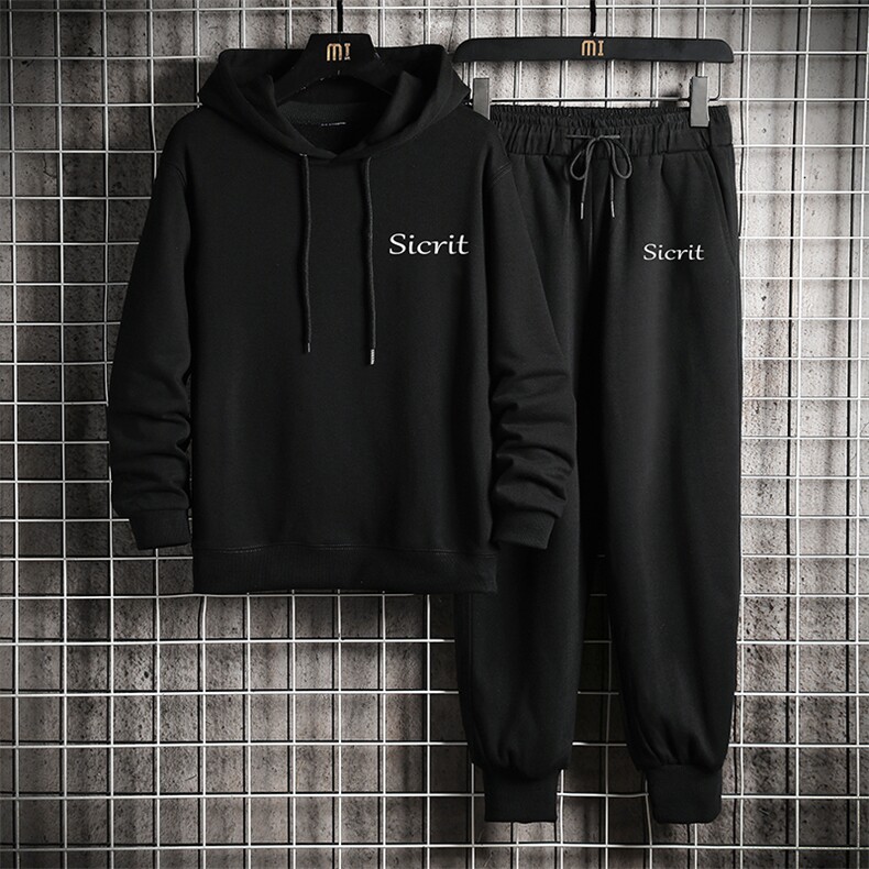 TL8098-P80 连帽卫衣套装男运动套装两件套长袖运动服 网格挂拍图片