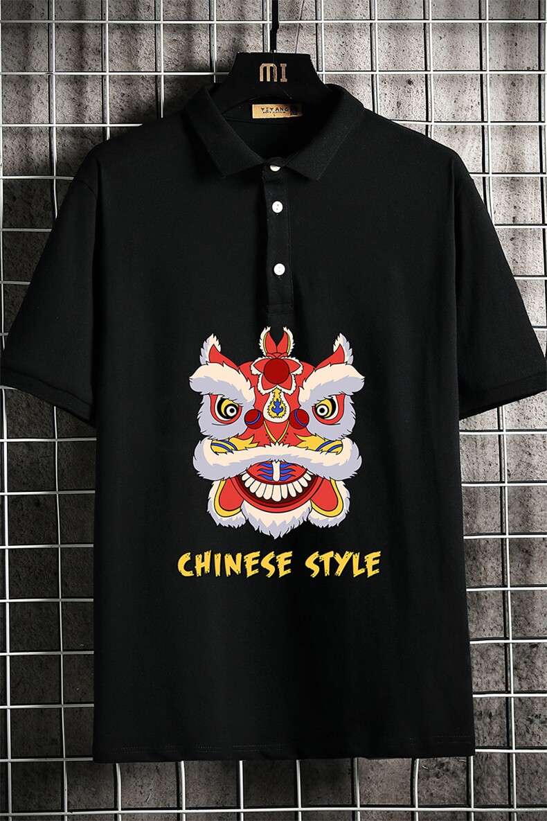 PL57185-P35翻领短袖polo衫男大码胖子半袖t恤男有领保罗衫网格,男装Polo衫,电商A040A