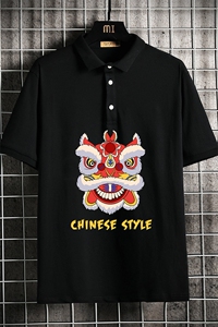 PL57185-P35 翻领短袖polo衫男大码胖子半袖t恤男有领保罗衫 网格图片