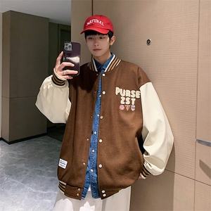 港风上衣夹克宽松落肩拼色棒球服外套JK714-P68图片