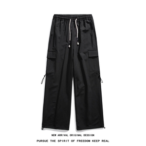 K9076/特P35冰丝工装裤子男士痞帅大码抽绳休闲长裤速干裤控68图片