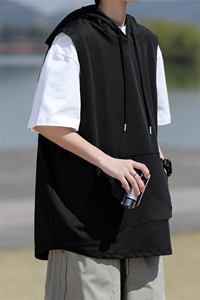 M-8XL特大码冰丝速干连帽背心男篮球运动无袖健身服坎肩TDX315P35图片