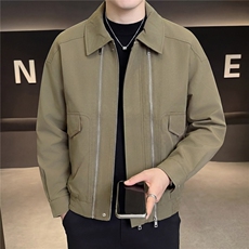 春款轻熟抖音小伙拉链装饰纯色休闲夹克店主风A236-JK5053-P125，男装夹克，电商A236