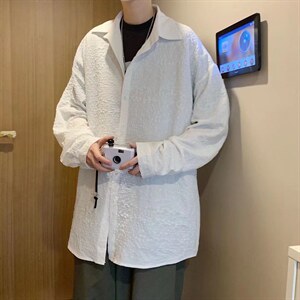长袖衬衫男港风日系春季韩版潮流帅气衬衣C49P40图片