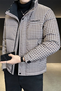 标50绒店主风2025新款男士格子立领羽绒服2503-P195(控券后288)图片