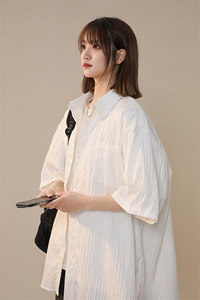 现货 夏季新款褶皱纯色情侣上衣 中性风 225-2-CS808-P38图片
