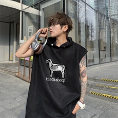 麂皮绒连帽背心坎肩男T恤美式港风JLB450-P30控48，男装背心/马甲，电商B370