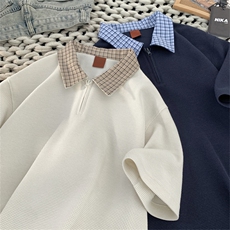 现货PL001-批40控68夏季新款大码假两件衬衫polo短袖T恤，男装T恤，星座301A