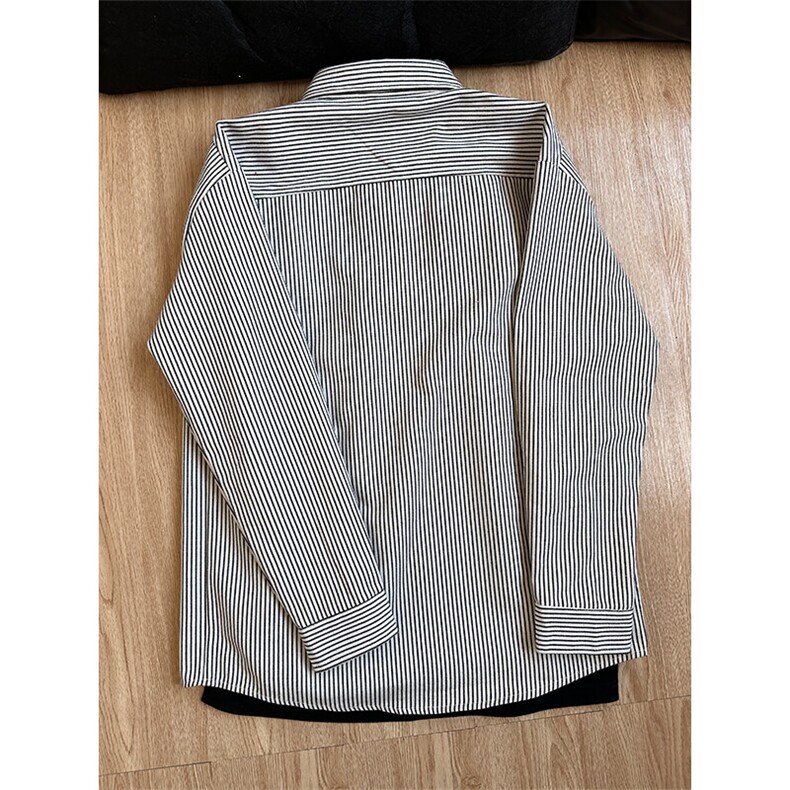 春季新款条纹衬衫男长袖衬衣外套港风宽松百搭上衣CS017-P30,男装衬衫,星座301C-5
