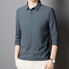 抗皱长袖t恤男士2026新款春季翻领polo衫体恤上衣服PL8898-P40，男装T恤，星座610（原A335）