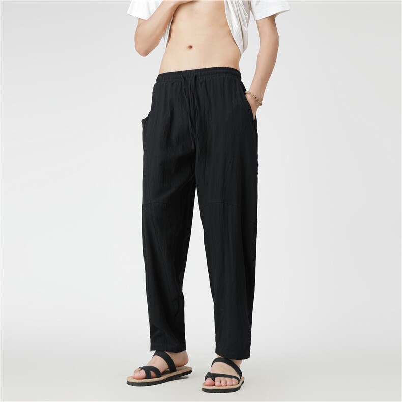 唐装风棉麻休闲裤基地A057-K381-P45,男装民族服装,电商A057B