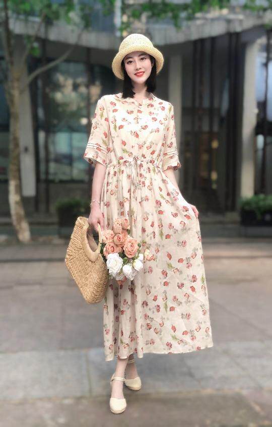 纯苎连衣裙小衫裤子裙子衬衣 时尚风 风淑女风休闲风，女装连衣裙，川哲