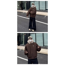 网络图现货美式高街毛领连帽冬季复古休闲保暖加厚棉袄J773-P90，男装棉衣，星座715-7