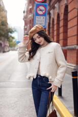 毛料小香风羽绒服（90绒），女装羽绒服，卡西姆