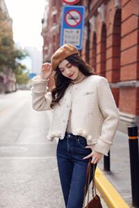 毛料小香风羽绒服（90绒）,女装羽绒服,卡西姆