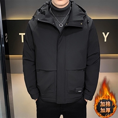 秋冬季二棉夹棉外套新款男士帅气连帽夹克潮流时尚男秋装棉衣，男装夹克，星座715-3
