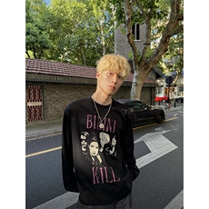 欧美男头印花长袖T恤衫D328-CX7705-P29，男装T恤，电商D328