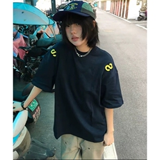 万针全刺绣工艺抖音得物高品质260克重磅纯棉双纱美式高街短袖T恤，男装T恤，电商A486