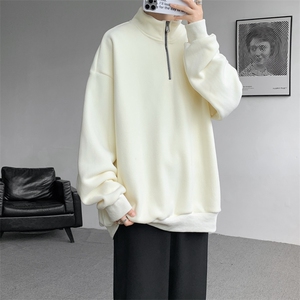 M-8XL秋冬半拉链卫衣摇粒绒大码学生复古外套立领上衣WY5105/P58图片