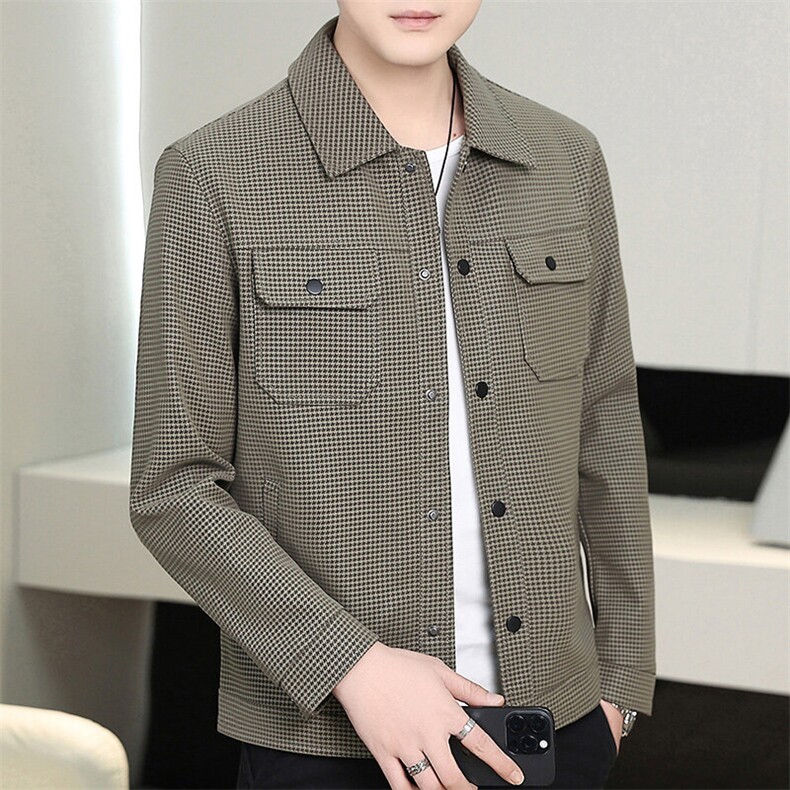 主推皮衣千鸟格夹克精品外套PU夹克XZ613B-5925-P90，男装皮衣，星座613B