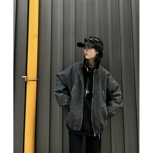 男女同款美式复古做旧设计感小众2024新款潮流百搭夹克 JC118图片
