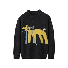 新款百搭加厚酷猫刺绣，童装儿童羊毛衫，联起羊绒